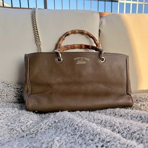 Made in Italy by GUCCI leather medium Bamboo Shopper